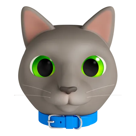 Chat gris  3D Illustration