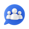 3d chat group logo