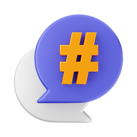 Chat hashtag  3D Icon