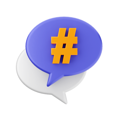 Chat hashtag  3D Icon