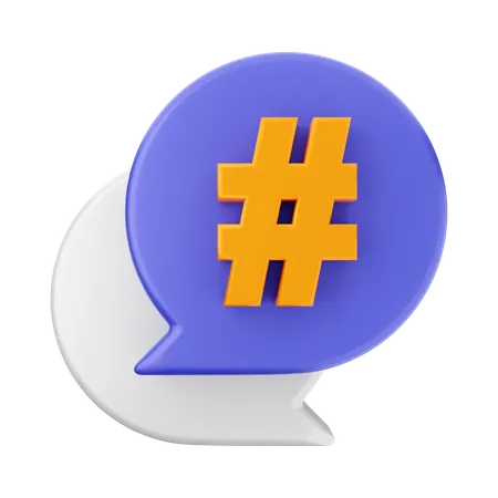 Chat-Hashtag  3D Icon