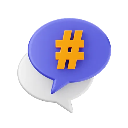 Chat hashtag  3D Icon