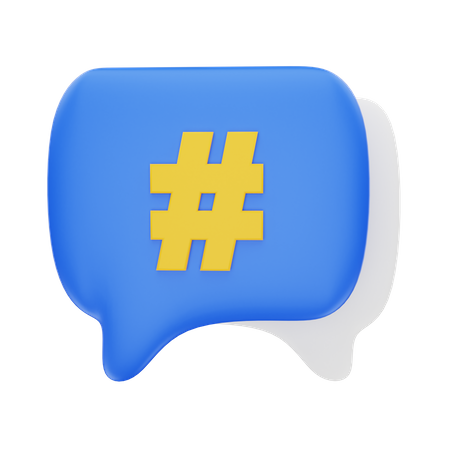 Hashtag de discussion  3D Icon