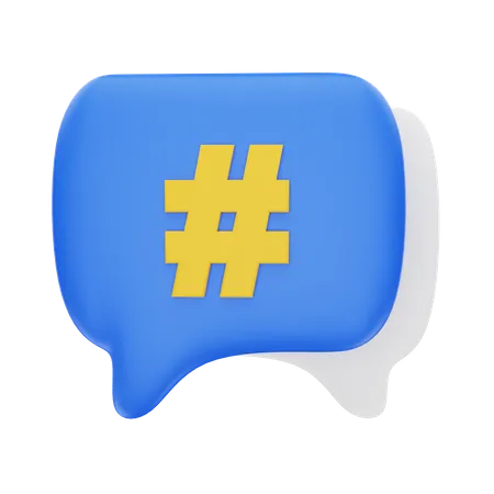 Chat Hashtag  3D Icon