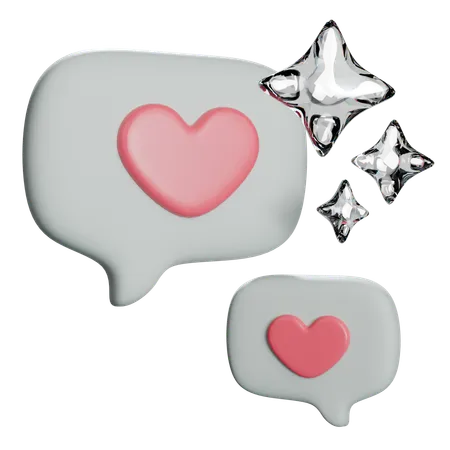 Chatting Heart High Resolution 3000 X 3000 Blend File PNG Transparent 3D Icon