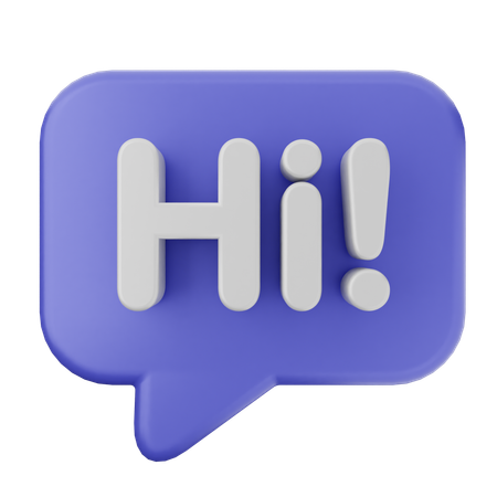 Chat Hi  3D Icon