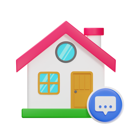 Chat house  3D Icon