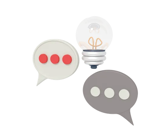 3 D Illustration Of Idea Consultation Via Chatting 3D Icon