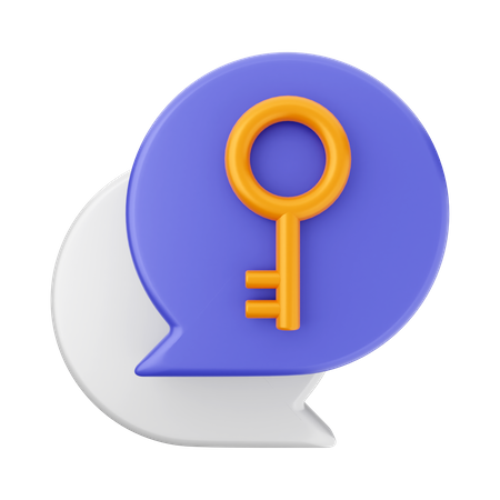 Chat Key 3D Icon