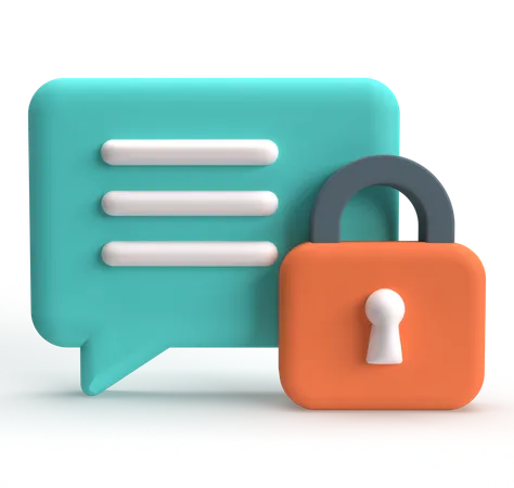 Chat Lock  3D Icon