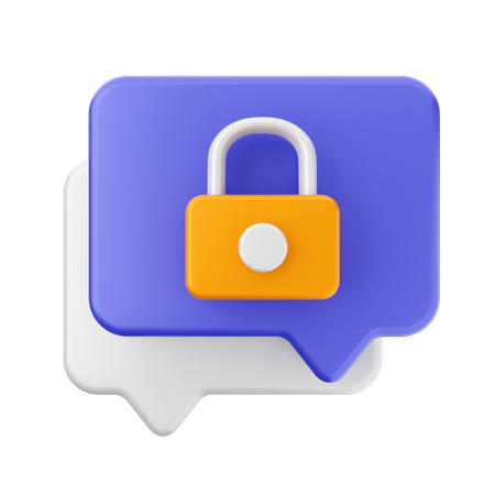 Chat lock  3D Icon