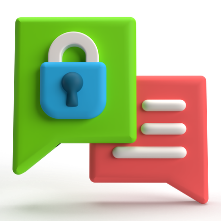 Chat Lock  3D Icon