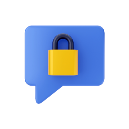 Chat Lock  3D Illustration