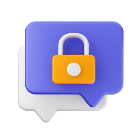 Chat lock  3D Icon