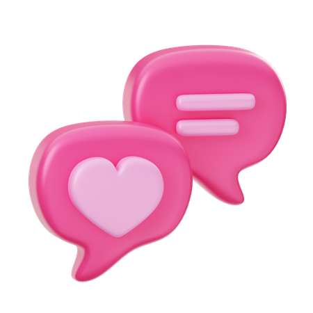 Chat Love  3D Icon