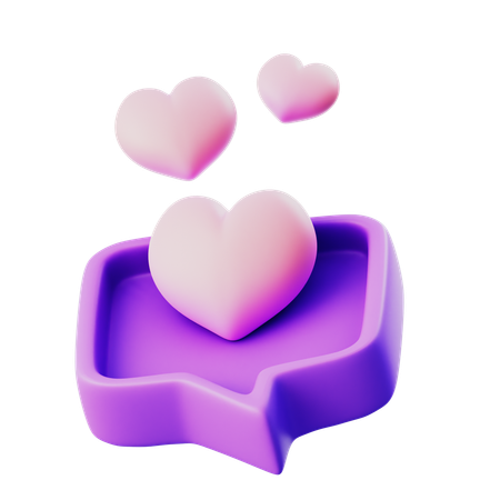 Chat love  3D Icon
