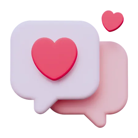 Chat Love  3D Icon