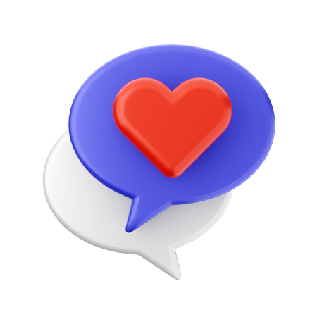 Chat Love  3D Icon