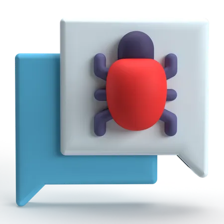 Chat Malware  3D Icon