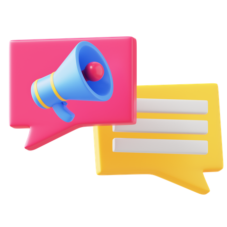 Chat Marketing  3D Icon