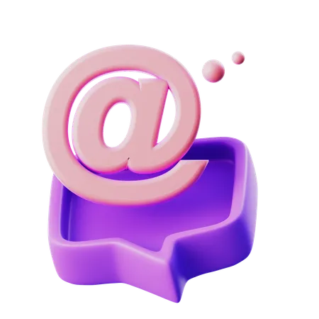 Chat mention  3D Icon
