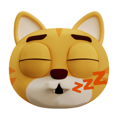 Chat mignon qui dort  3D Icon