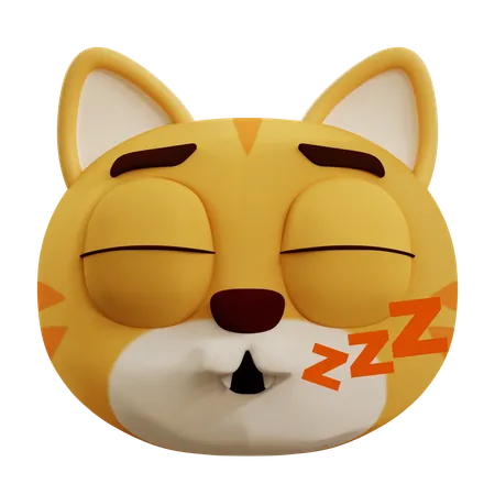 Chat mignon qui dort  3D Icon