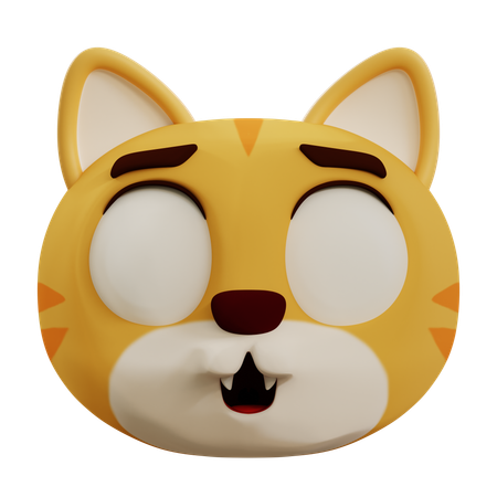 Chat mignon effrayé  3D Icon