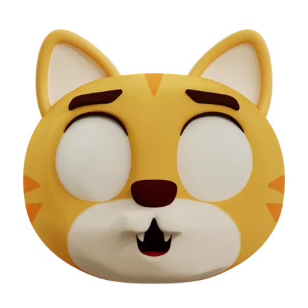 Chat mignon effrayé  3D Icon