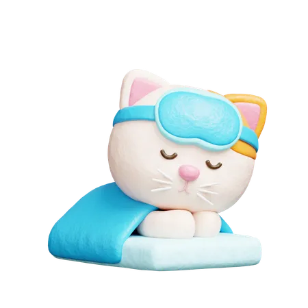 Chat mignon qui dort  3D Icon