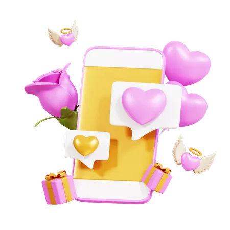 Chat mobile  3D Icon