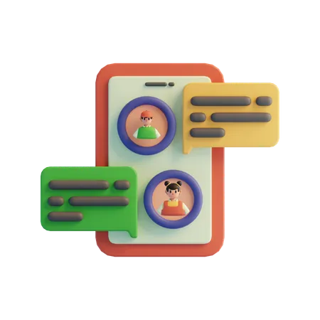 Chat mobile  3D Icon