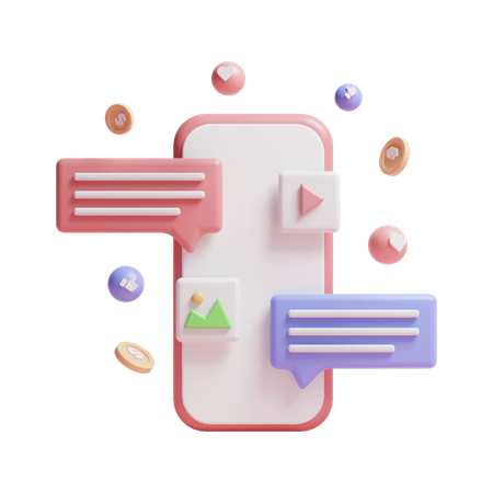 Chat mobile  3D Icon