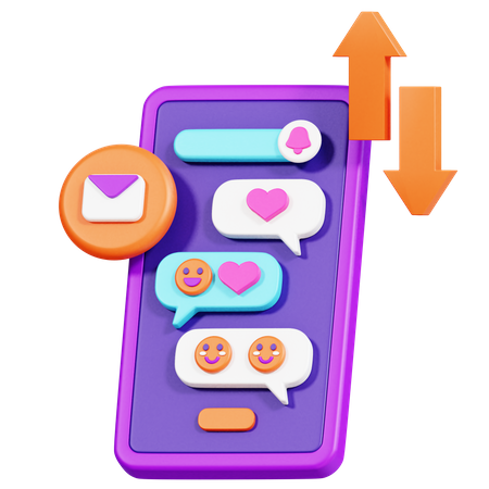 Chat móvil  3D Icon