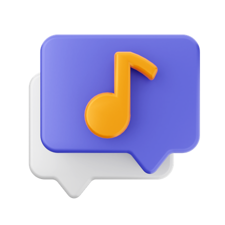 Chat music  3D Icon