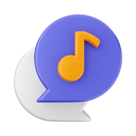 Chat Music  3D Icon