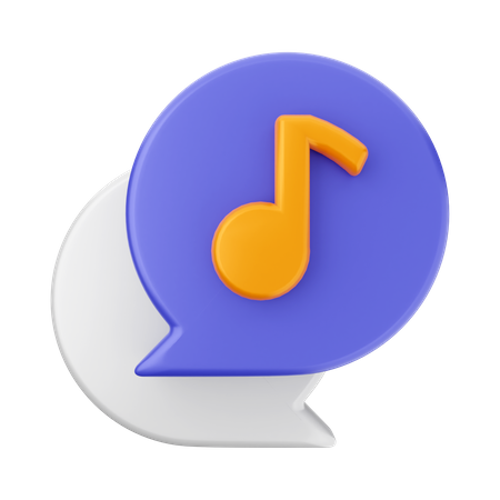 Chat Music 3D Icon