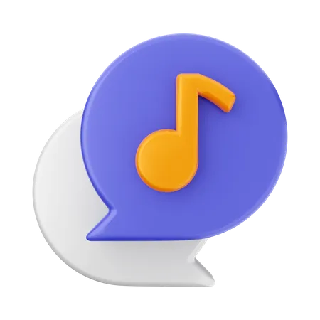 Chat Music 3D Icon