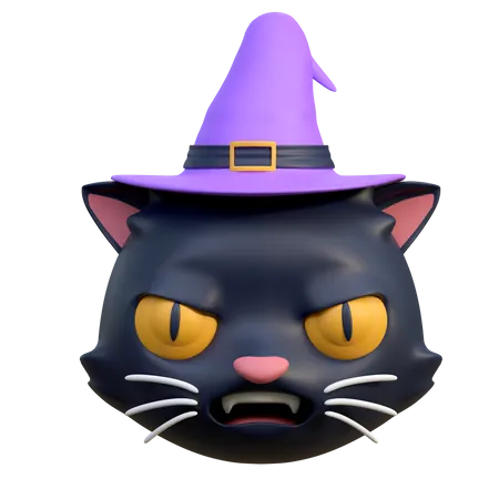 Chat noir effrayant  3D Icon