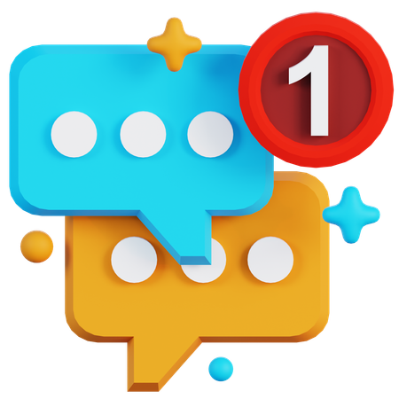 CHAT NOTIFICATION  3D Icon