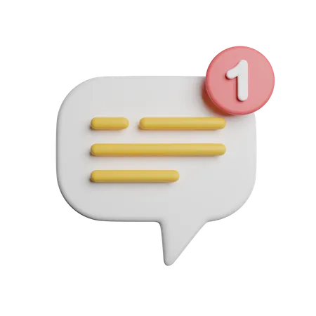 Chat Messages Notification 3D Icon