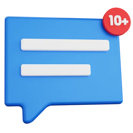 3 D Rendering Chat Blue With Message Count Indicator Isolated 3D Icon