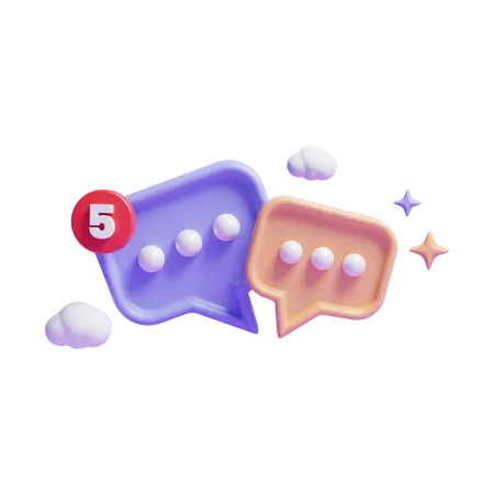 3 D Speech Bubbles Icon Or Chat Message Notification Icon Or 3 D Online Messaging Icon 3D Icon
