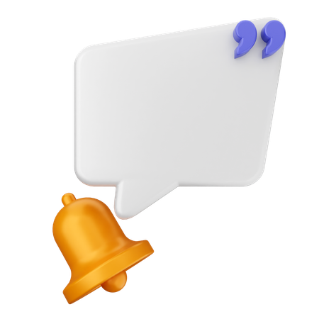 Chat Notification Bell  3D Icon