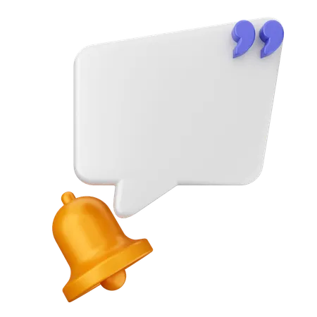 Chat Notification Bell  3D Icon