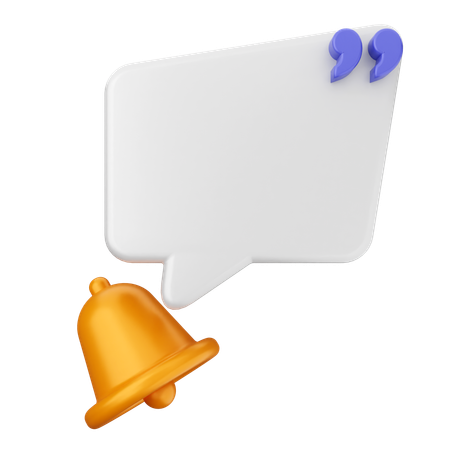 Chat Notification Bell  3D Icon