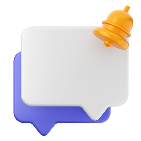 Chat Notification Bell  3D Icon