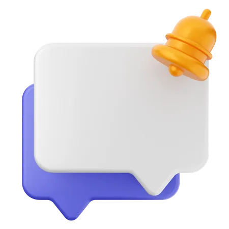 Chat Notification Bell  3D Icon