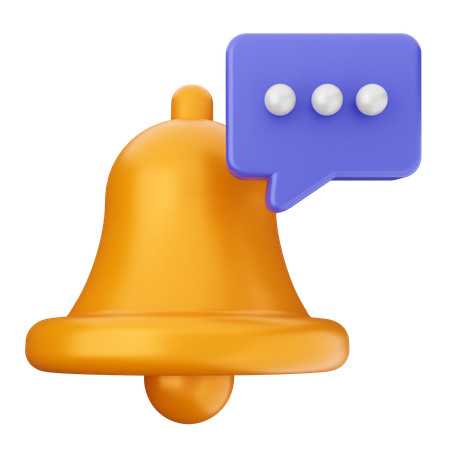 Chat Notification Bell  3D Icon