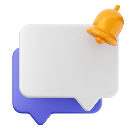 Chat Notification Bell  3D Icon